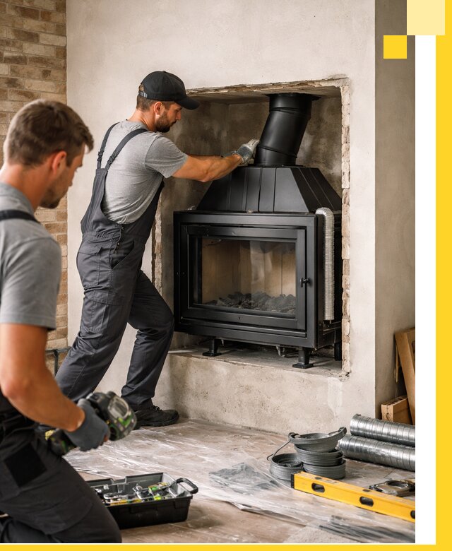 Установка каминных топок в Анжере-Судженске: монтаж, подключение