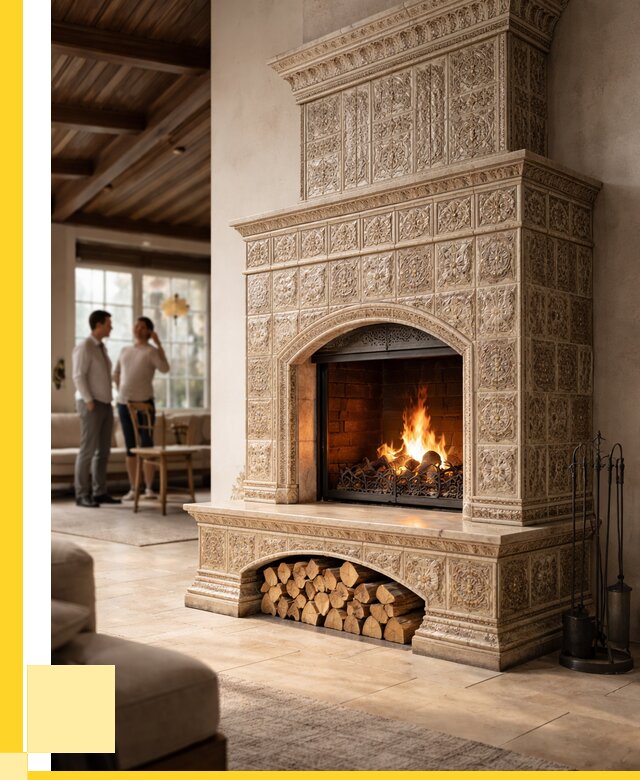 Купить изразцовый камин в Анжере-Судженске от 256425 р. | ЭриданНжр