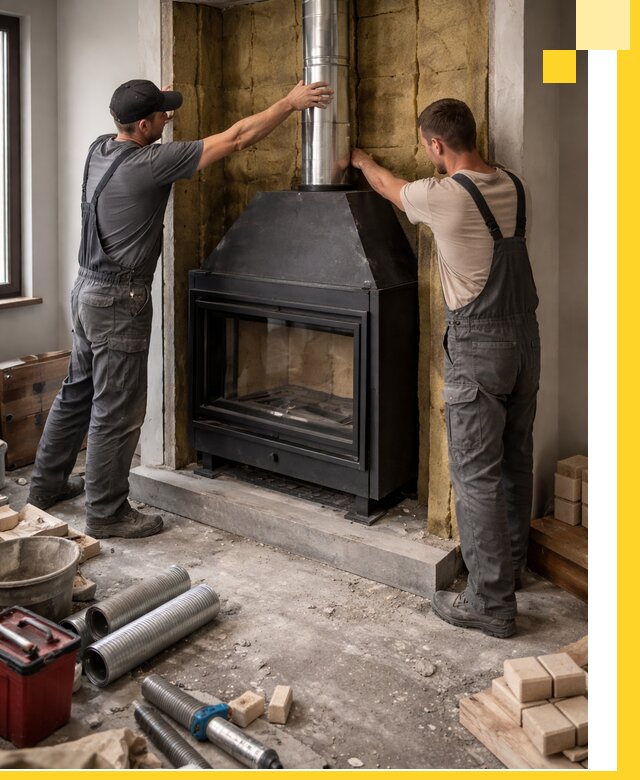Изготовление и монтаж закрытых каминов в Анжере-Судженске под ключ