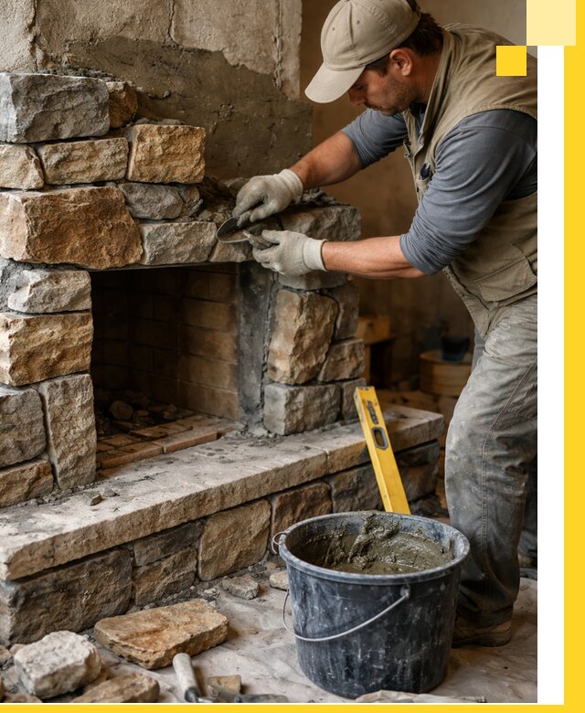 Изготовление и установка каменных каминов под ключ в Анжере-Судженске