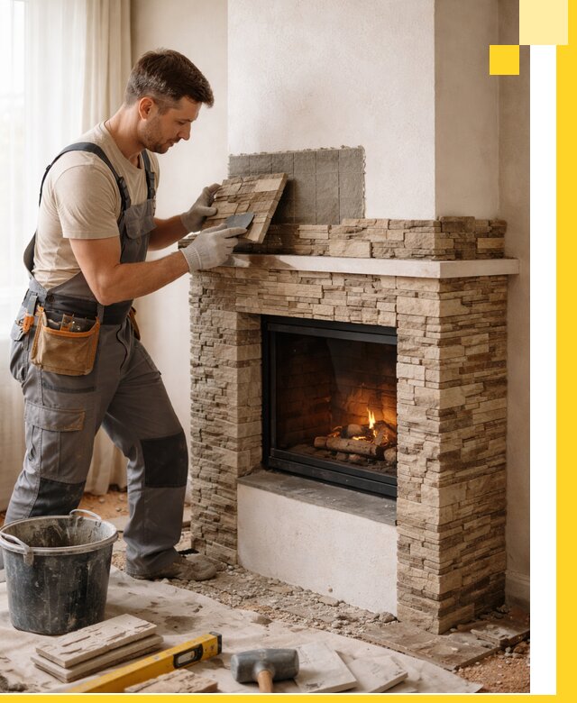 Изготовление и монтаж каминов для дома под ключ в Анжере-Судженске