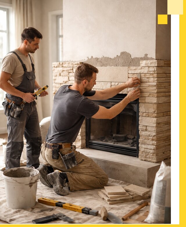 Установка и монтаж каминов для загородного дома в Анжере-Судженске