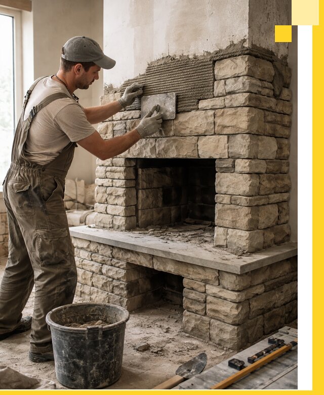 Строительство каминов под ключ в Анжере-Судженске от проектирования до монтажа