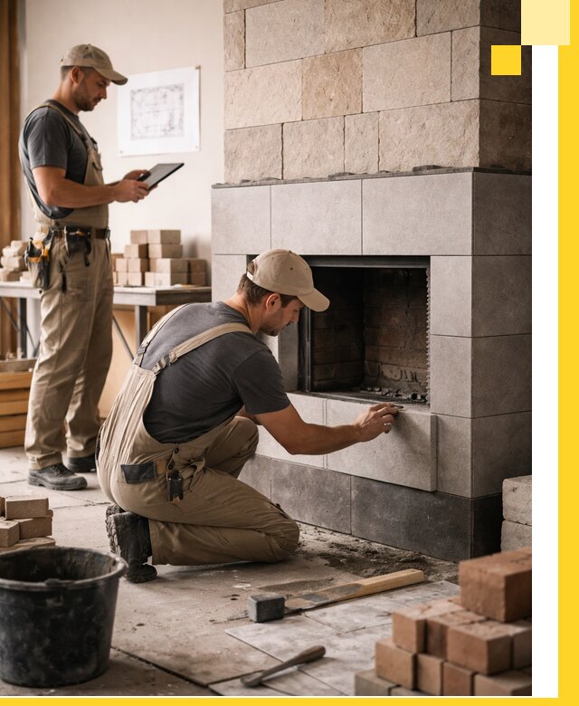 Индивидуальные проекты каминов и каминных систем в Анжере-Судженске