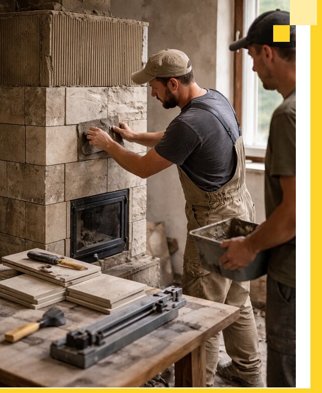 Профессиональная облицовка печей в Анжере-Судженске: керамика и камень