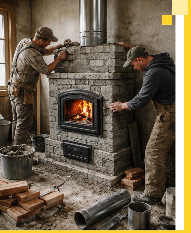 Производство, поставка и монтаж дровяных печей в Анжере-Судженске