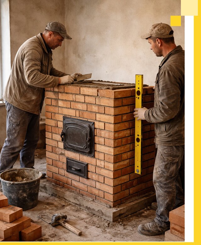 Отопительные печи под ключ в Анжере-Судженске, установка и сборка