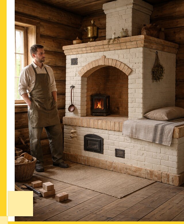 Русские печи с лежанкой под ключ в Анжере-Судженске от 153855 р. ЭриданНжр