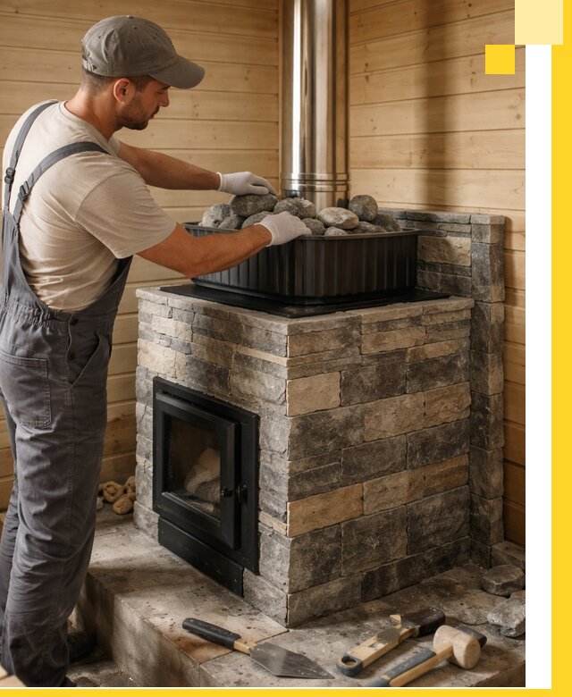 Печи для парной в Анжере-Судженске, производство, монтаж и обслуживание