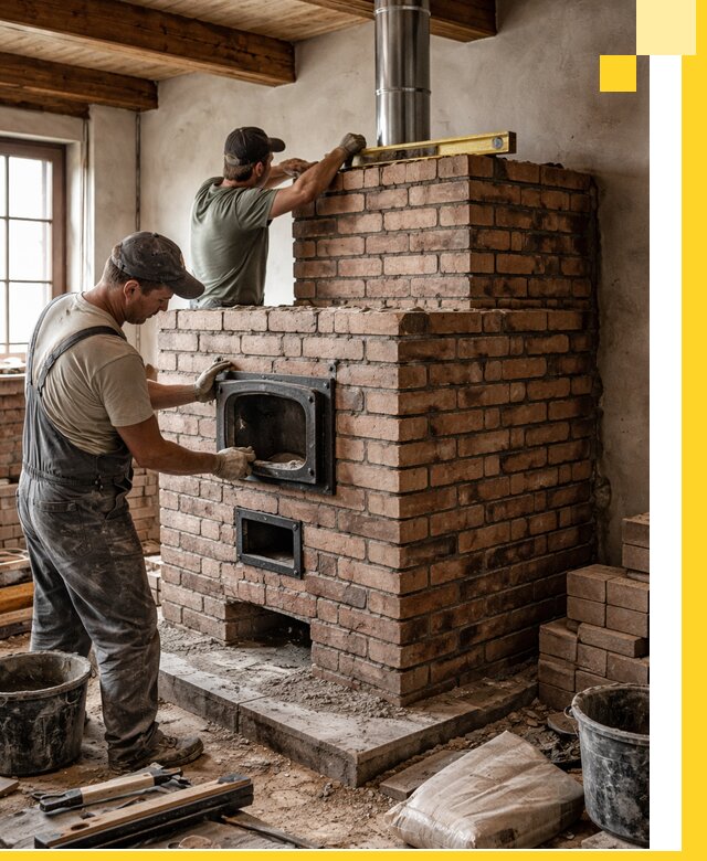 Печи для загородного дома под ключ в Анжере-Судженске — монтаж и сервис