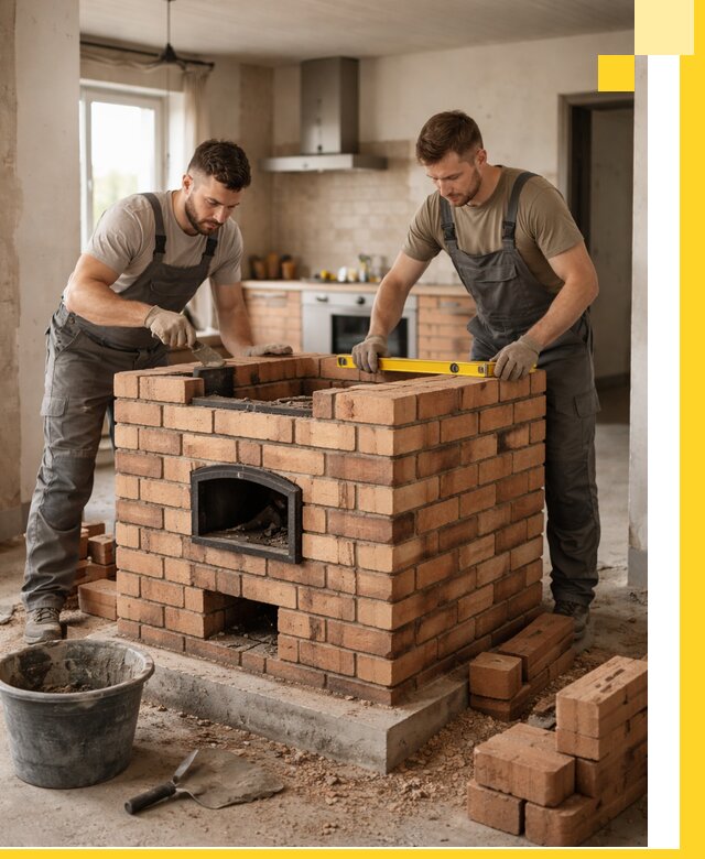 Установка и монтаж печей в частном доме в Анжере-Судженске под ключ