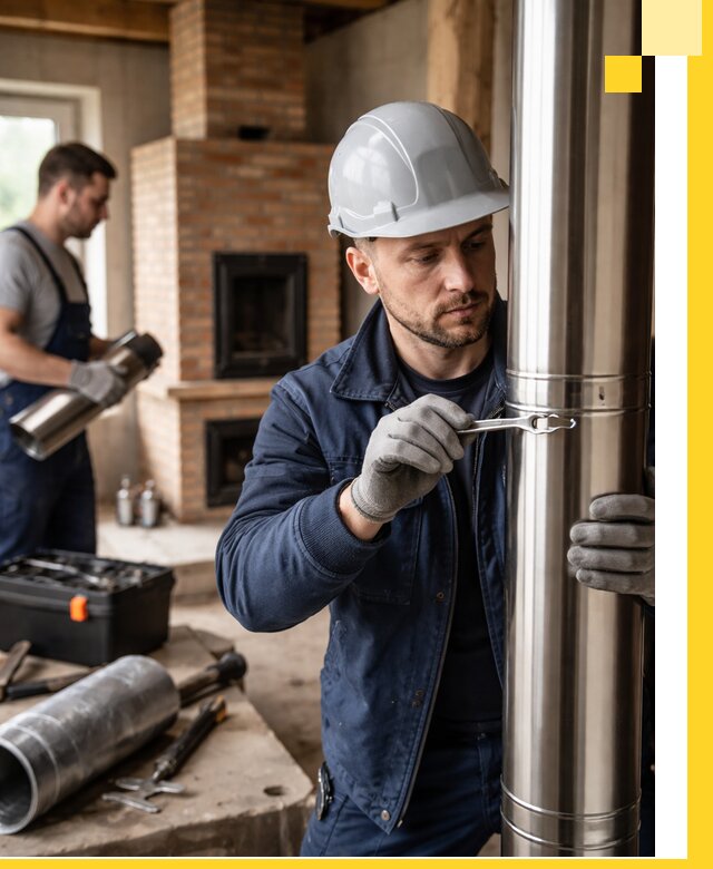 Профессиональный монтаж дымоходов для печей в Анжере-Судженске