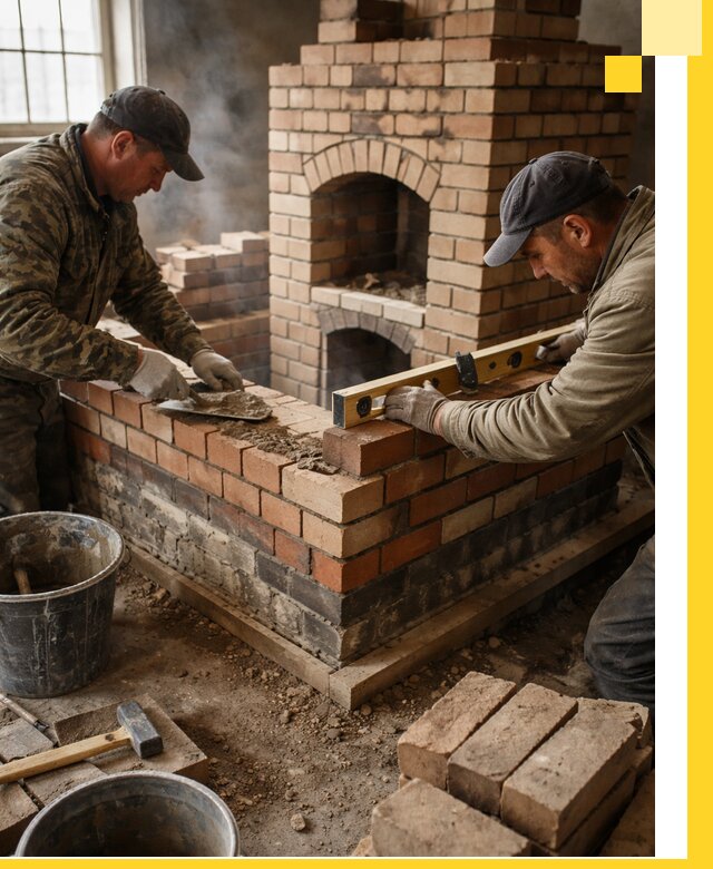 Изготовление и монтаж печей и каминов из кирпича в Анжере-Судженске