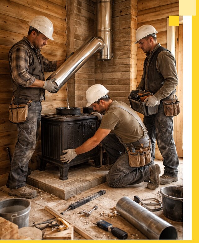 Профессиональный монтаж банных печей и дымоходов в Анжере-Судженске