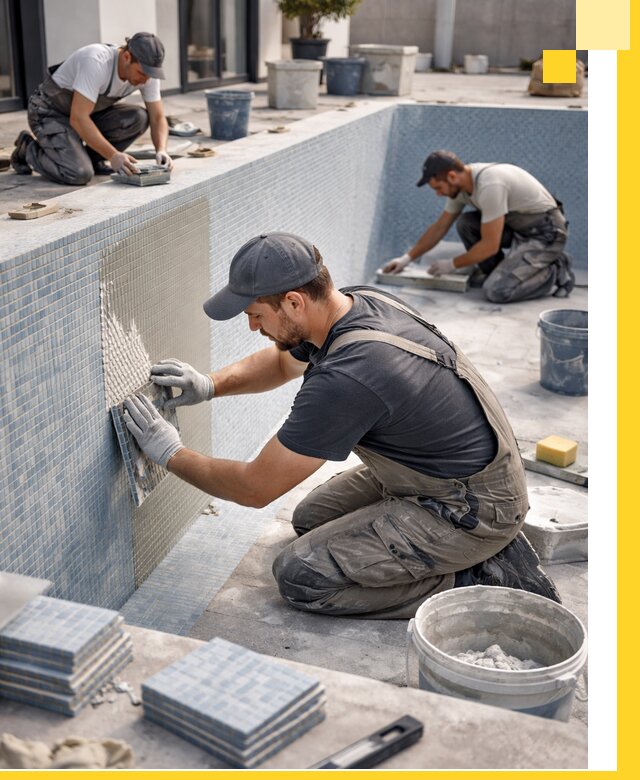 Облицовка бассейнов в Анжере-Судженске плитка мозаика гидроизоляция