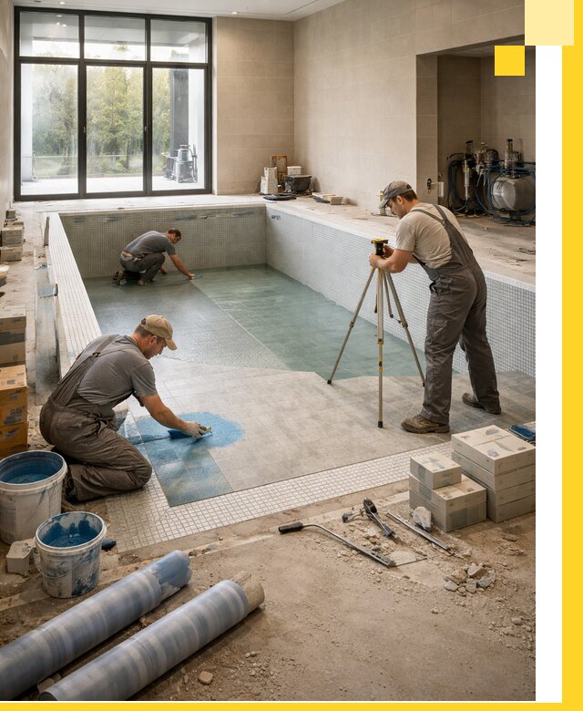 Проект и строительство закрытых бассейнов в Анжере-Судженске под ключ