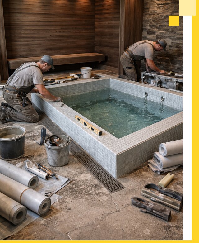 Установка и строительство бассейнов для сауны в Анжере-Судженске