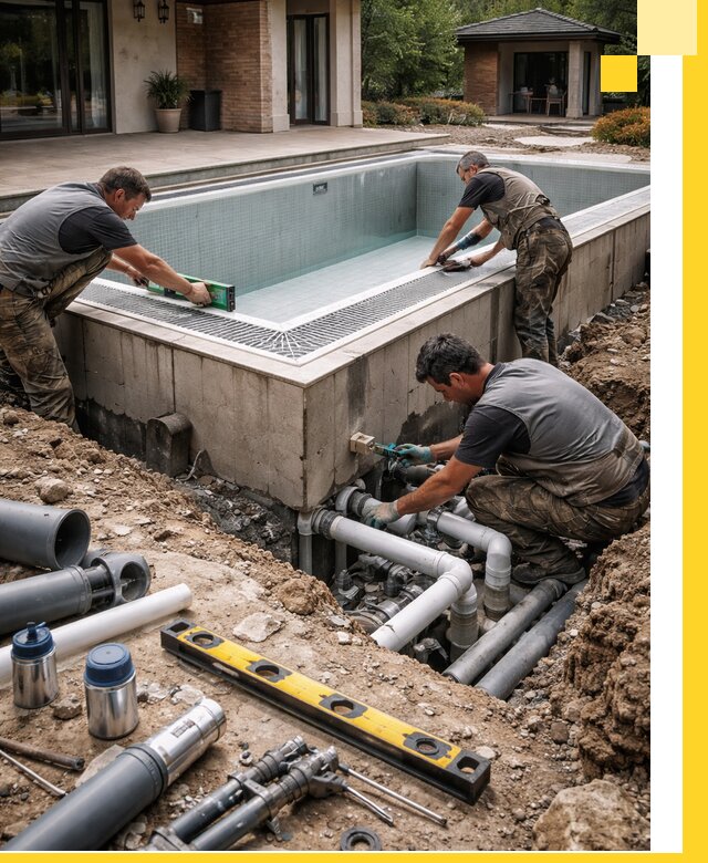 Строительство переливных бассейнов в Анжере-Судженске под ключ