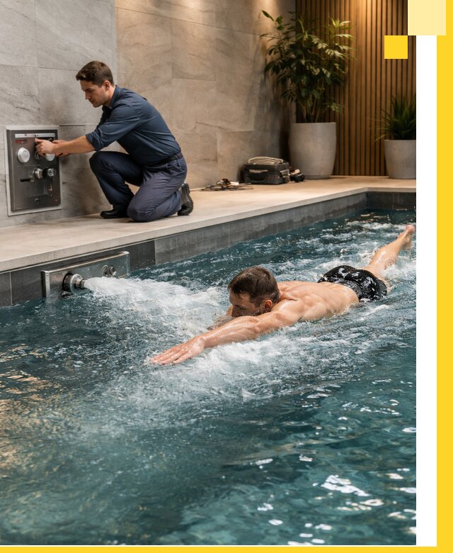 Проектирование и монтаж бассейнов с противотоком в Анжере-Судженске