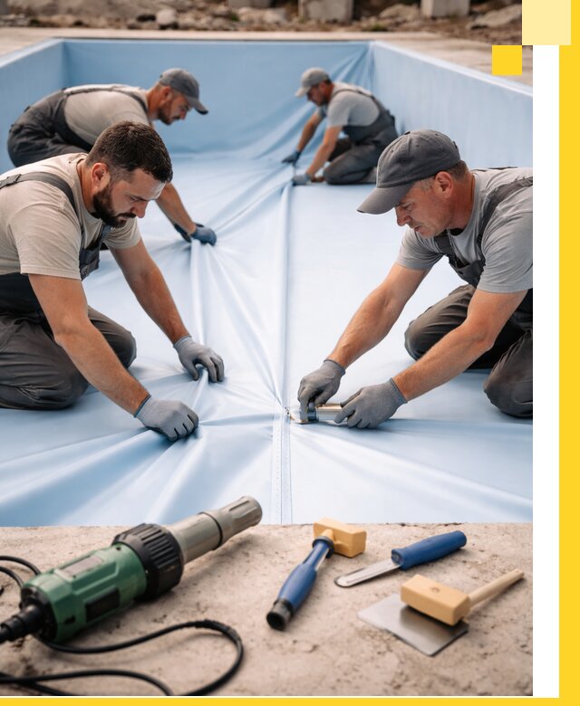 ПВХ пленка для бассейнов с монтажом и гарантией в Анжере-Судженске