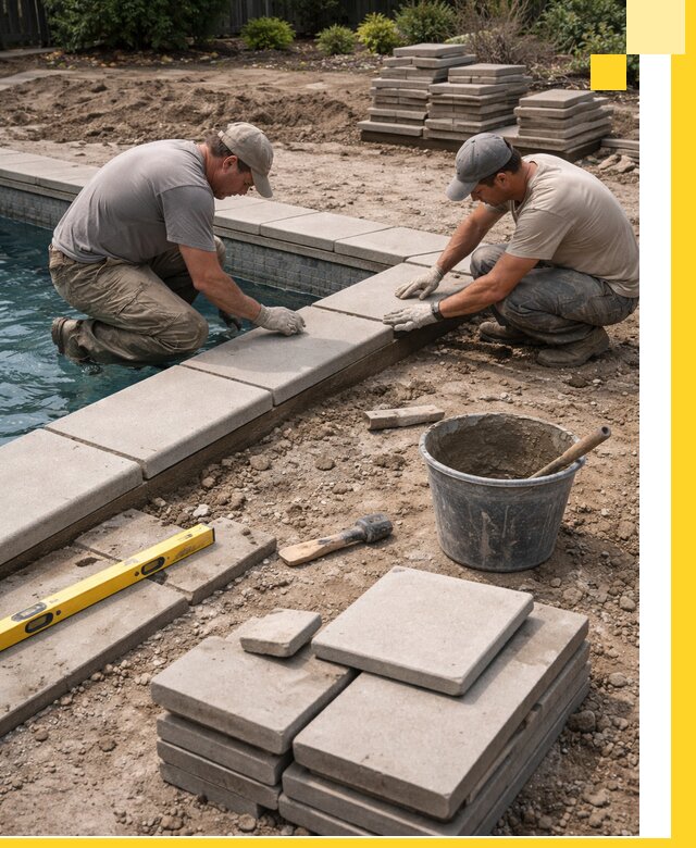 Установка и изготовление копингового камня для бассейнов в Анжере-Судженске
