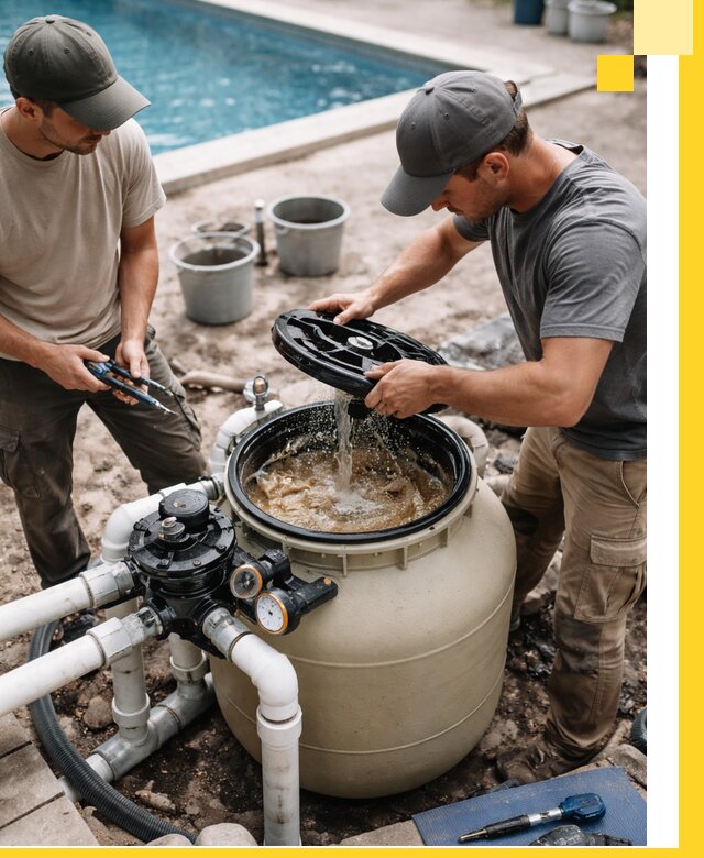 Установка и обслуживание песочных фильтров для бассейнов в Анжере-Судженске