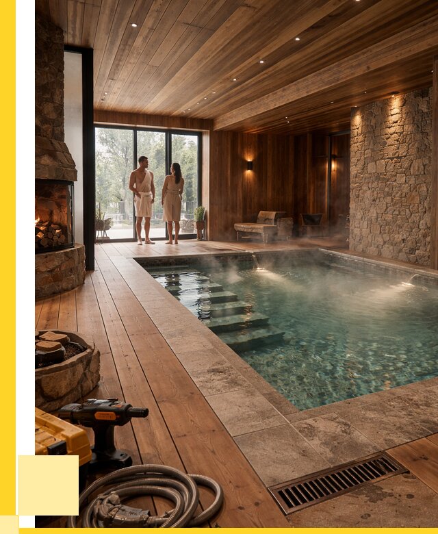 Проекты бань с бассейном под ключ в Анжере-Судженске от 76928 р., ЭриданНжр