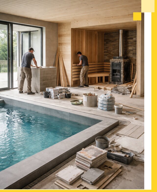 Проектирование и строительство бань с бассейном в Анжере-Судженске