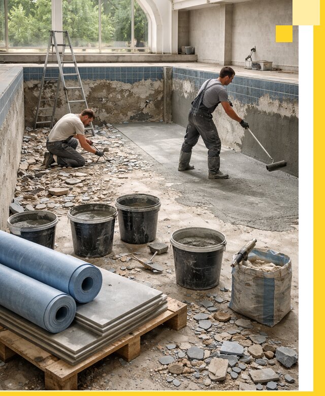 Реконструкция бассейнов в Анжере-Судженске: ремонт, гидроизоляция