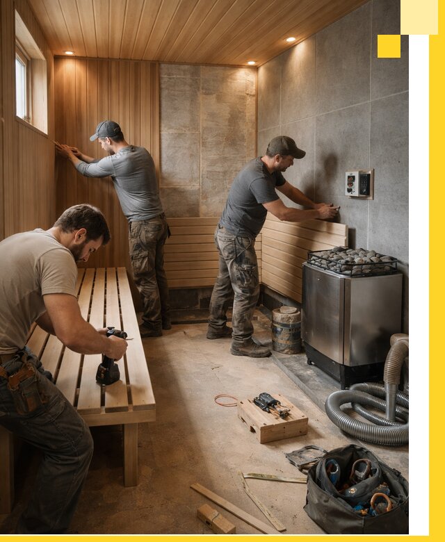 Сауны под ключ в Анжере-Судженске, проектирование, строительство, отделка