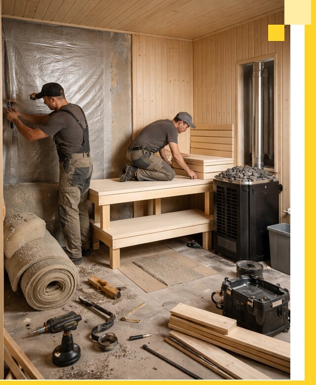 Проекты саун под ключ в Анжере-Судженске дизайн и строительство