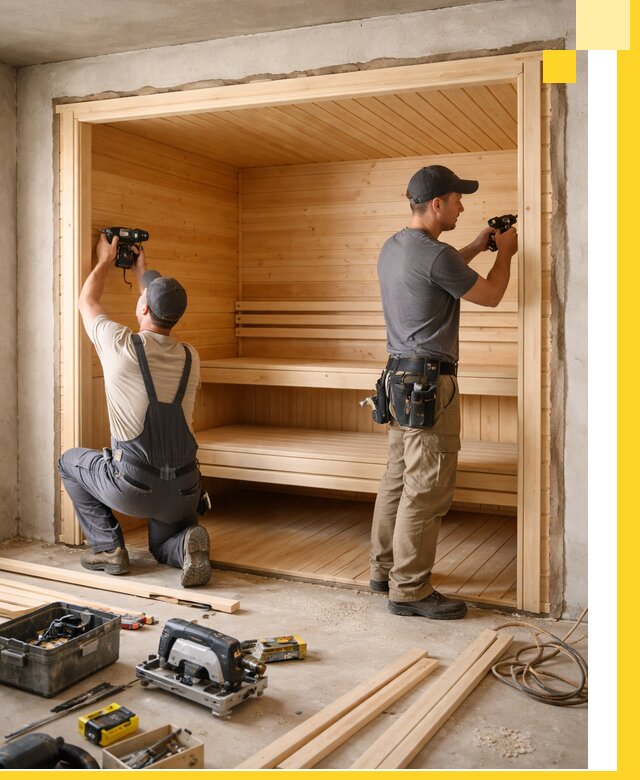 Монтаж саун под ключ в Анжере-Судженске — проектирование и установка