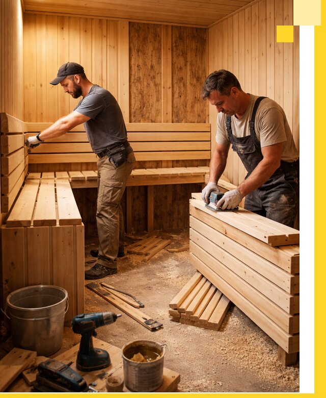 Профессиональный комплексный ремонт саун под ключ в Анжере-Судженске