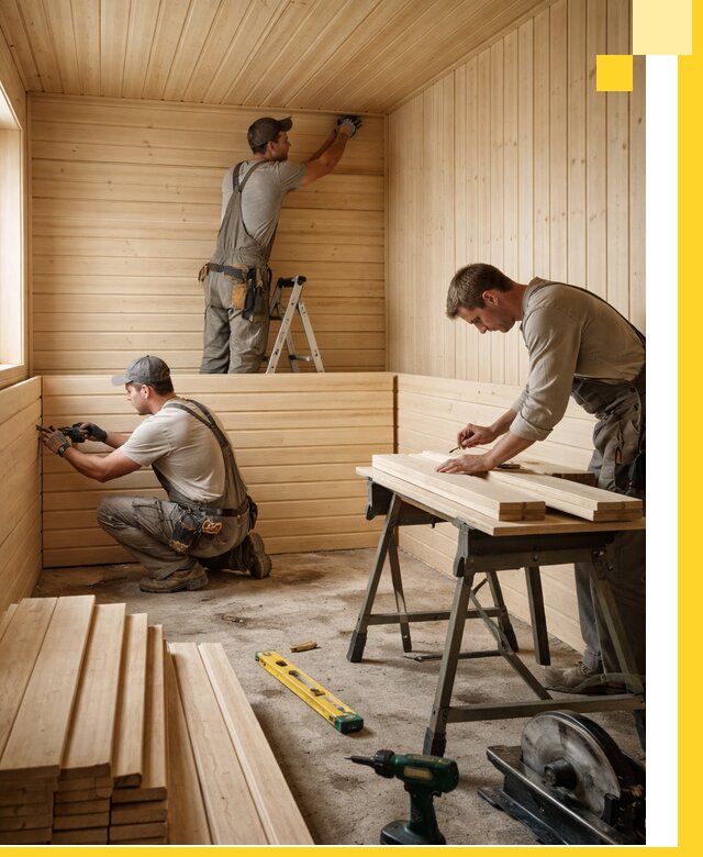 Обшивка саун в Анжере-Судженске из натуральной древесины под ключ