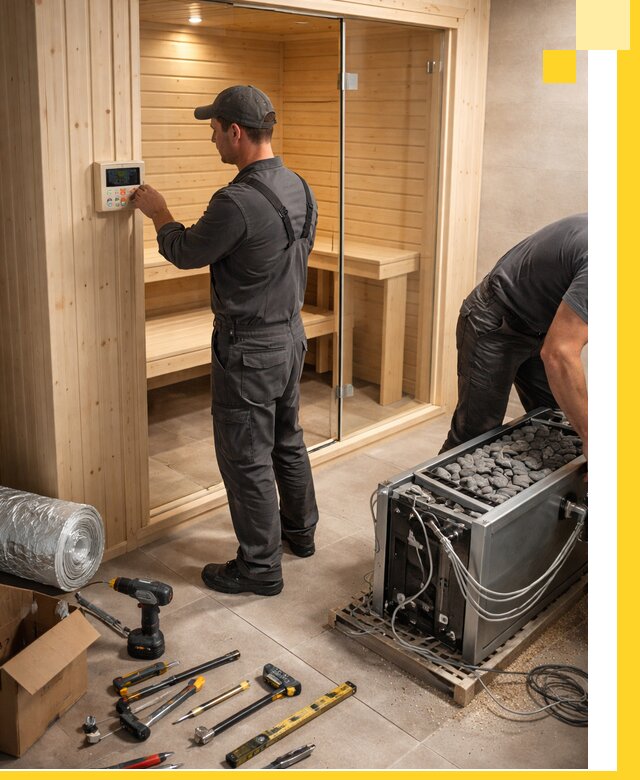 Поставка, установка и монтаж электрических саун в Анжере-Судженске