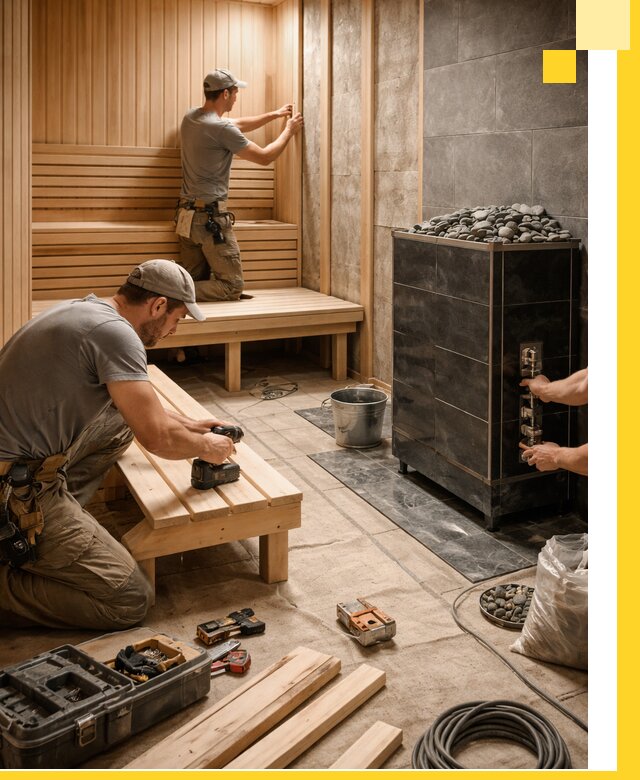 Дизайн и строительство интерьерных саун под ключ в Анжере-Судженске