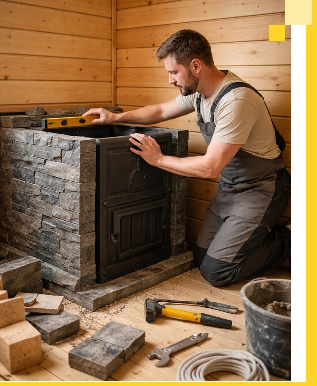 Производство и установка печей для саун под ключ в Анжере-Судженске