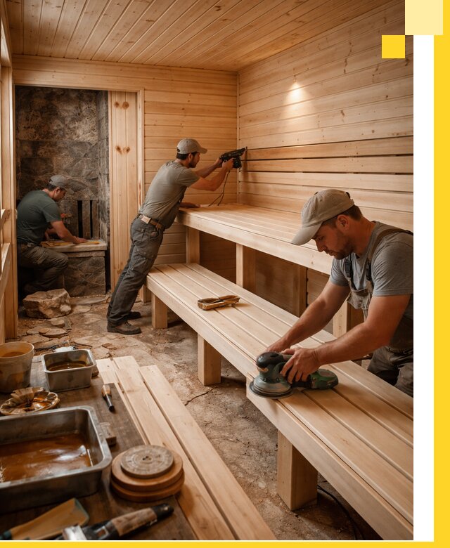 Профессиональная отделка бань в Анжере-Судженске под ключ, с гарантией