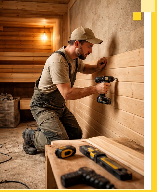 Профессиональная внутренняя отделка бани в Анжере-Судженске под ключ