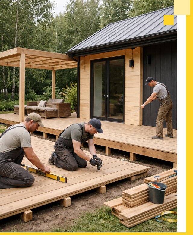 Строительство бань с террасой и бассейном под ключ в Анжере-Судженске