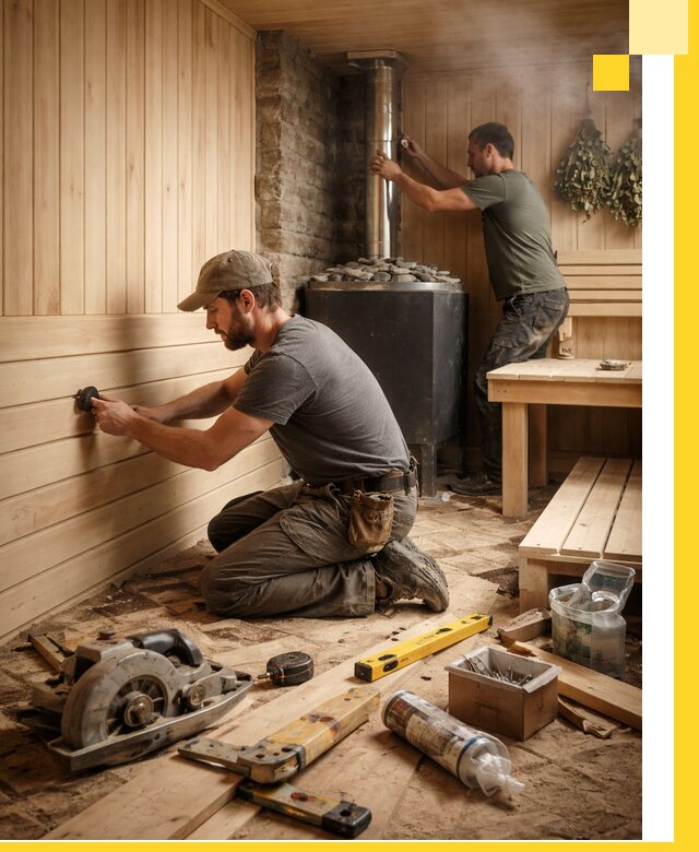 Полное строительство и оснащение парных под ключ в Анжере-Судженске