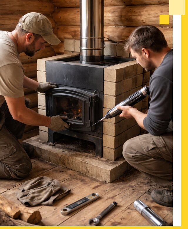 Монтаж и установка печи в бане под ключ с гарантией в Анжере-Судженске