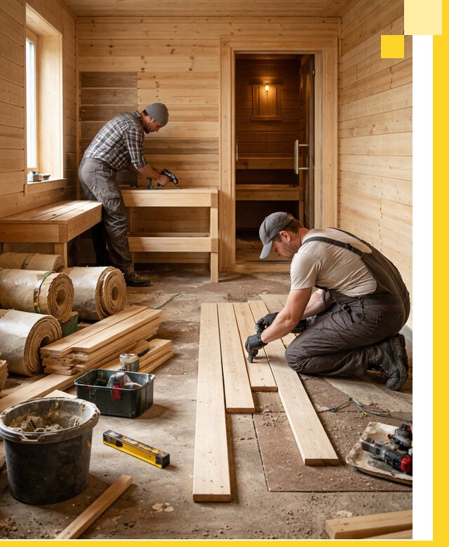 Индивидуальный проект бани с комнатой отдыха под ключ в Анжере-Судженске