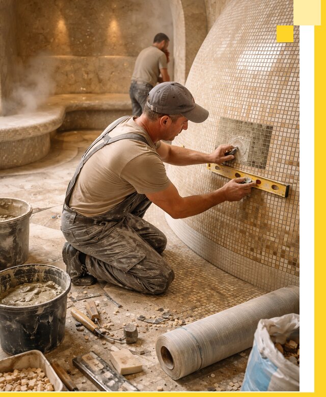 Хамам под ключ в Анжере-Судженске: проектирование, строительство, отделка