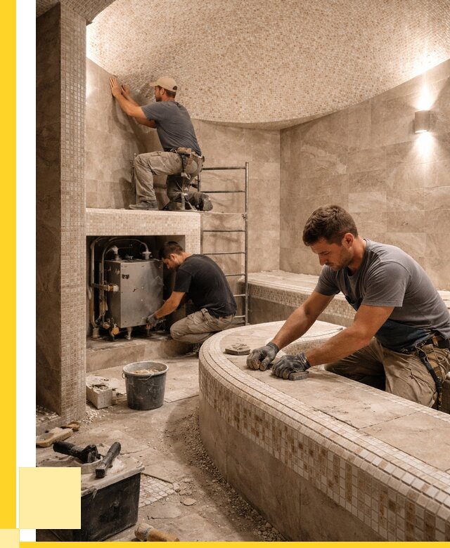 Монтаж хамамов под ключ в Анжере-Судженске от 256425 р. ЭриданНжр