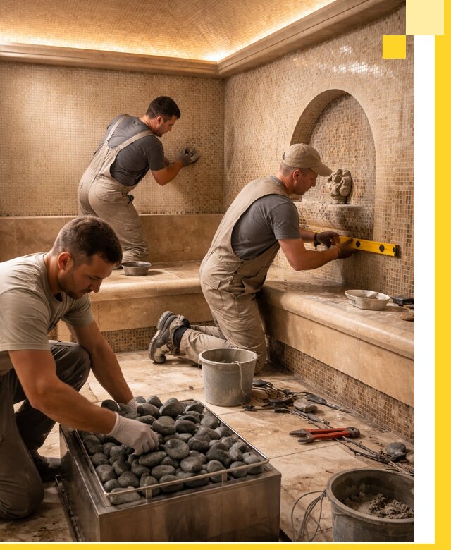 Проектирование и строительство хамама и сауны в Анжере-Судженске