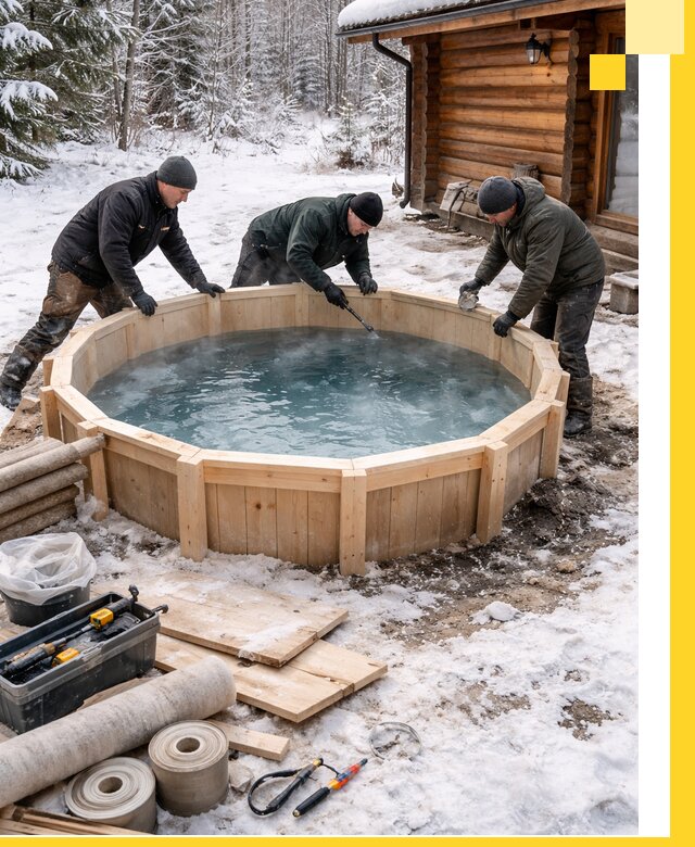 Изготовление и установка ледяных купелей под ключ в Анжере-Судженске